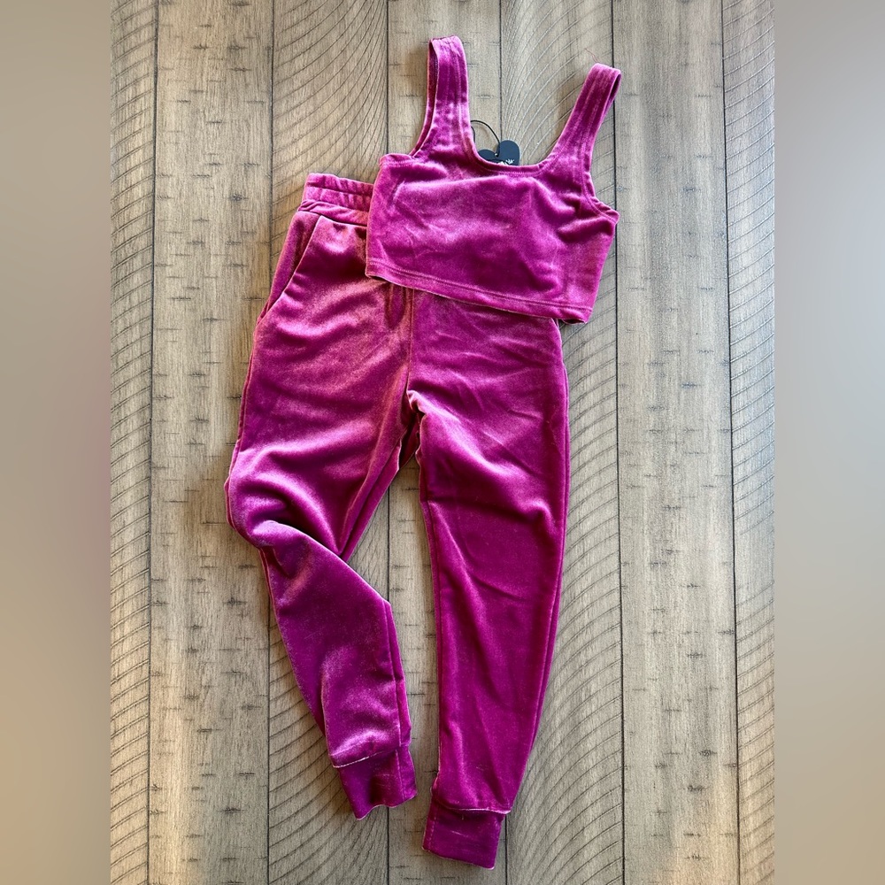 🆕Velour Fuchsia ‘Fashion Nova’ Mini Set 2T NWT